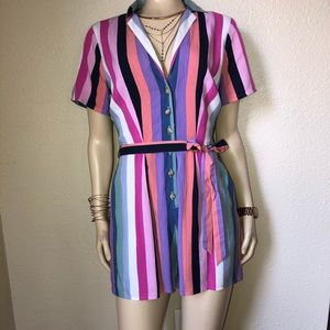 ✨NWT! A&F MULTICOLORED STRIPES ROMPER XS✨
